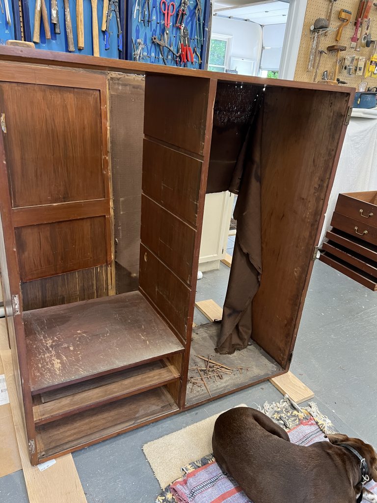 Lamb Armoire original condition - interior top view
