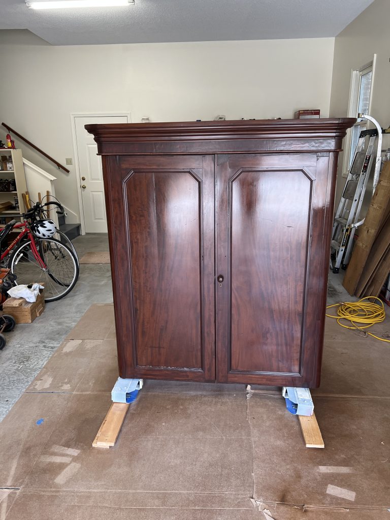 Lamb Armoire restoration completed - exterior top