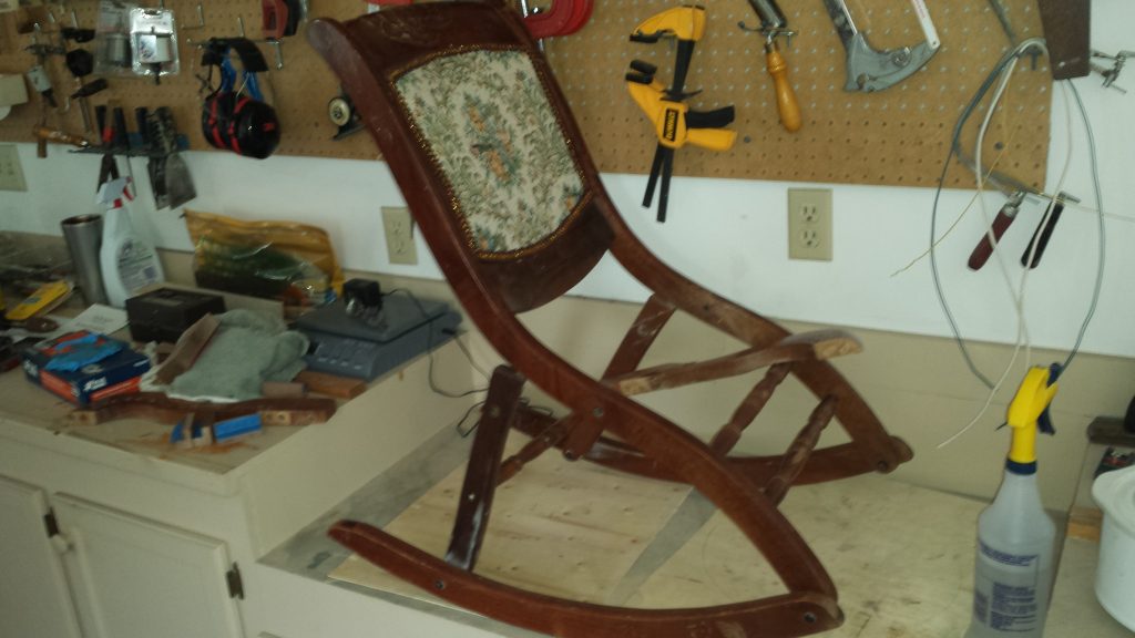 Rocking chair before restoration