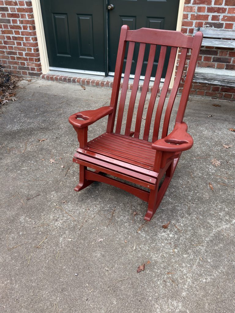 Custom-fit petite rocking chair by Woodworking by John, Lexington SC