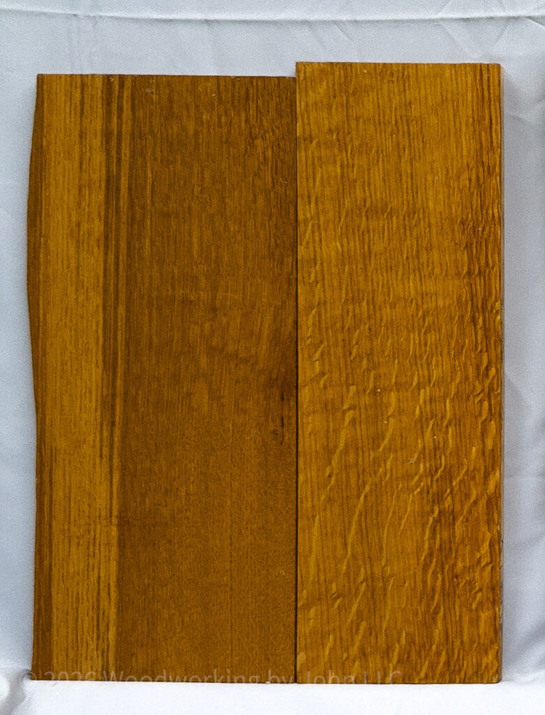 Quarter sawn white oak with Oil, Rosin & Wax finish